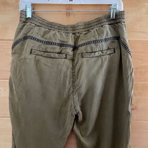 Anthropologie Embroidered Lyocell Khaki Pants - Picture 5 of 11